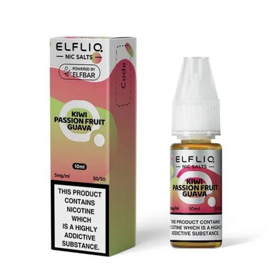 Kiwi Passion Fruit Guava Nic Salt E-Liquid by Elf Bar Elfliq Salts 10ml